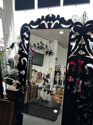 3 Espejos Peluquería Marco Decorativo Negro