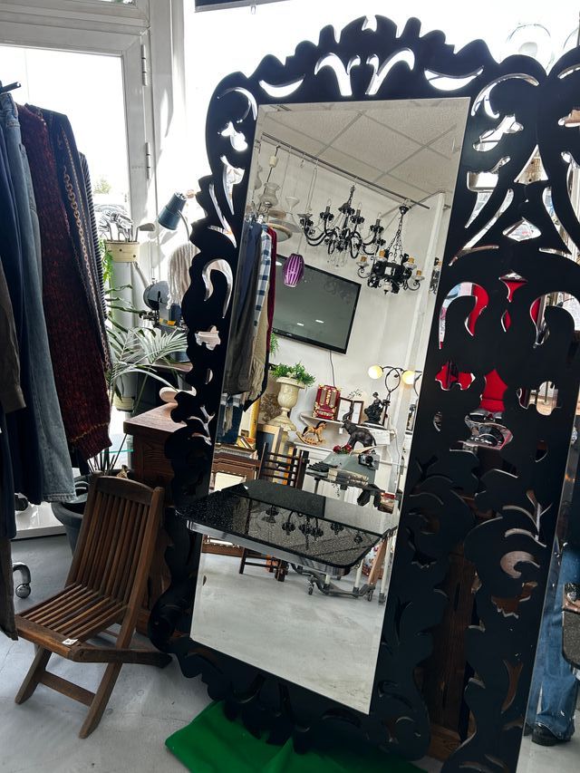 3 Espejos Peluquería Marco Decorativo Negro