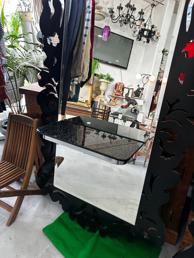 3 Espejos Peluquería Marco Decorativo Negro