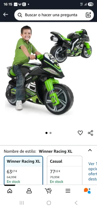 Moto de juguete Kawasaki 23