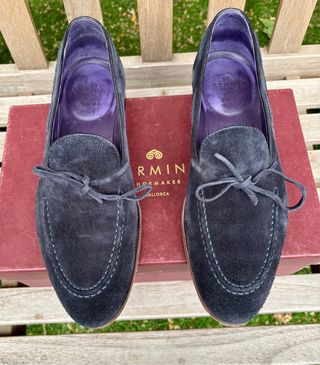 Mocasines Carmina ante azul marino talla 10