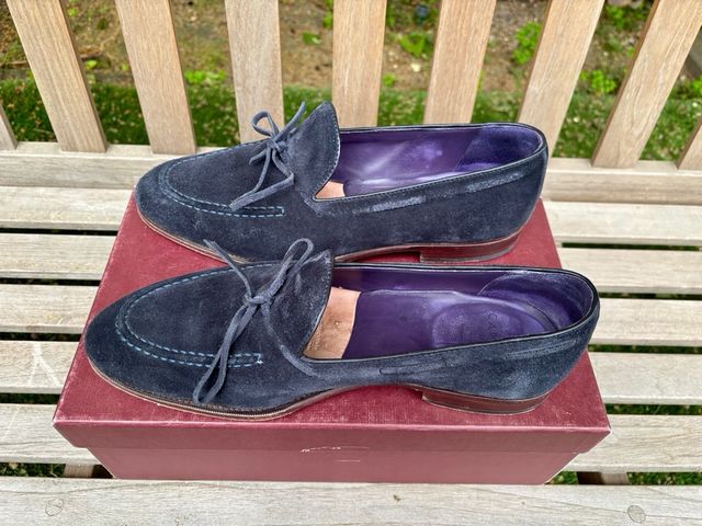 Mocasines Carmina ante azul marino talla 10