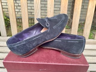 Mocasines Carmina ante azul marino talla 10
