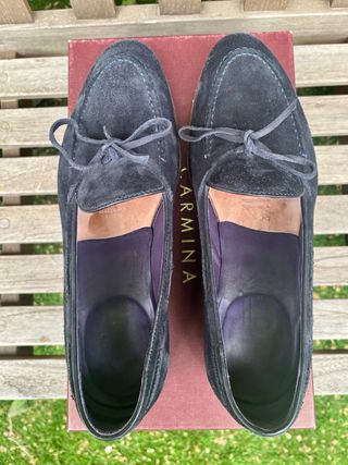 Mocasines Carmina ante azul marino talla 10