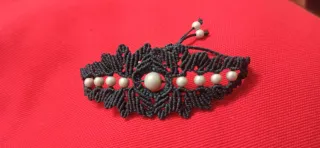 Pulsera macramé perlas