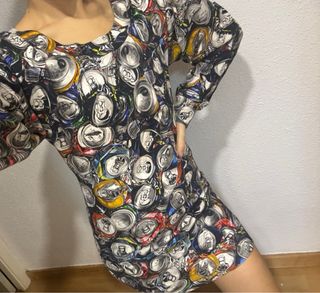 Vestido Moschino Couture Lata Multicolor