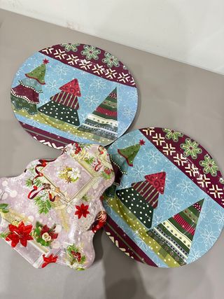 Set 3 Vassoi Natalizi Alberi di Natale