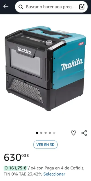 Microondas Portátil Makita con baterías y cargador