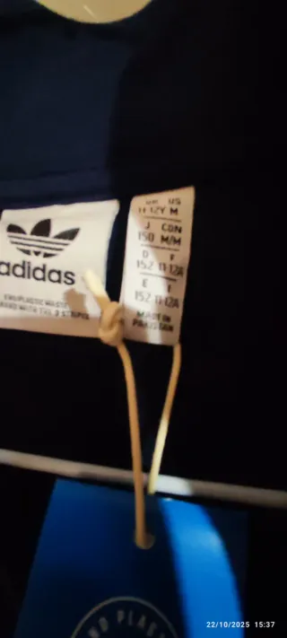 Sudadera Adidas media cremallera azul Talla 11-12