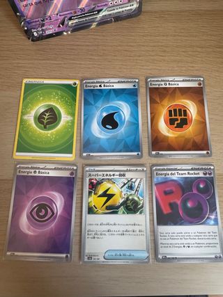 Cartas Pokémon Energía y Entrenador