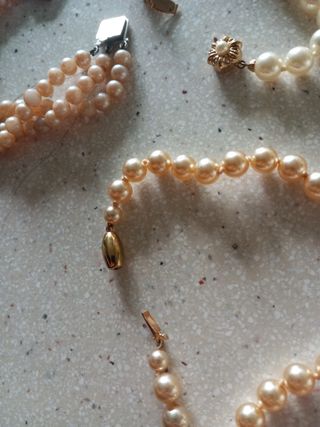 Lote de perlas rosas y blancas
