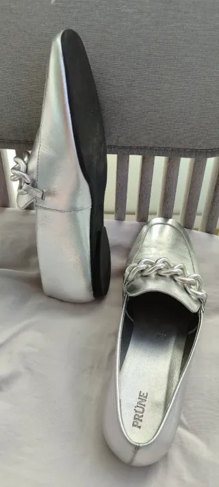 Zapatos planos plateados marca Prüne - 38