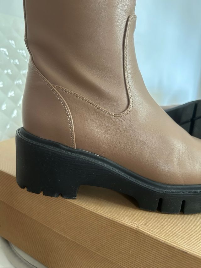 Botines Uida Beige/Negro Talla 37