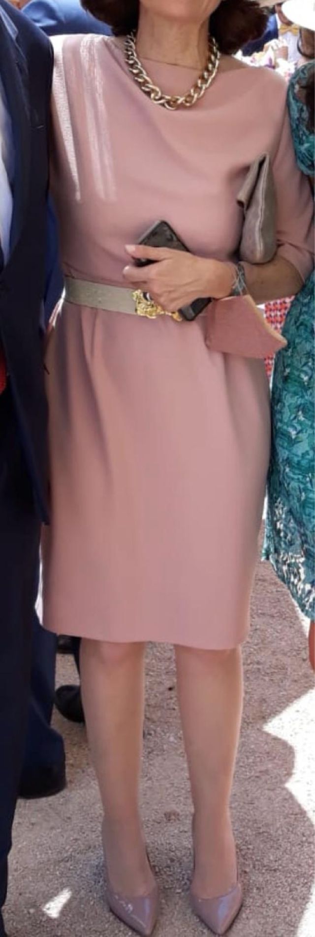 Vestido cóctel nude talla XL