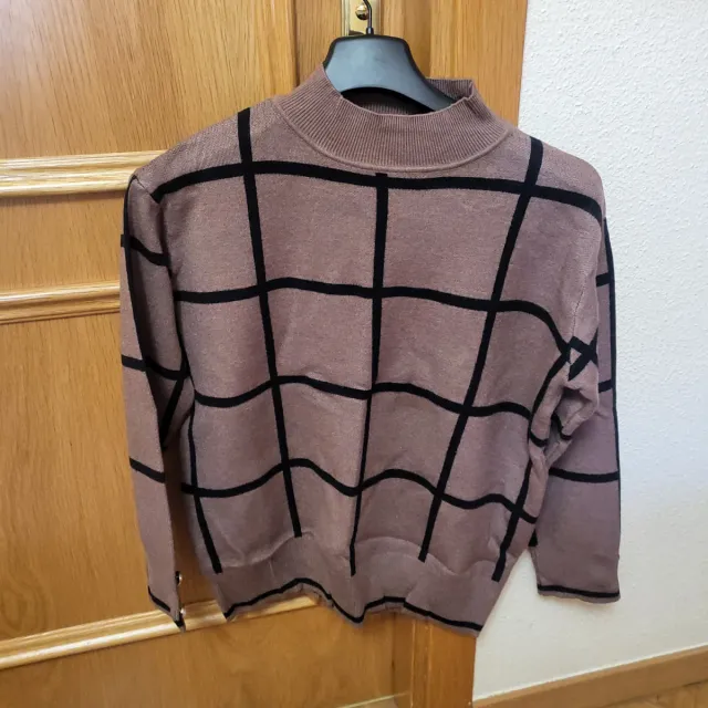 Jersey cuadros marrón Talla M/L