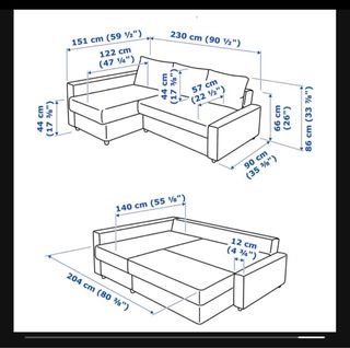Sofá cama gris de tela