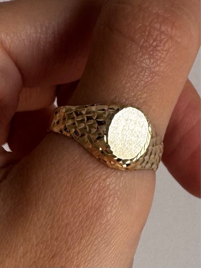 Sello oro 9K 11x9mm zona grabado (varias tallas)