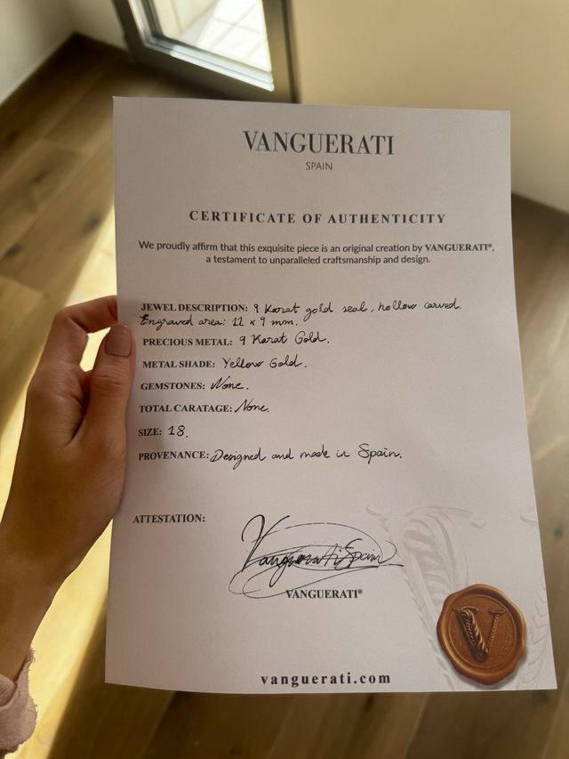 Sello oro 9K 11x9mm zona grabado (varias tallas)