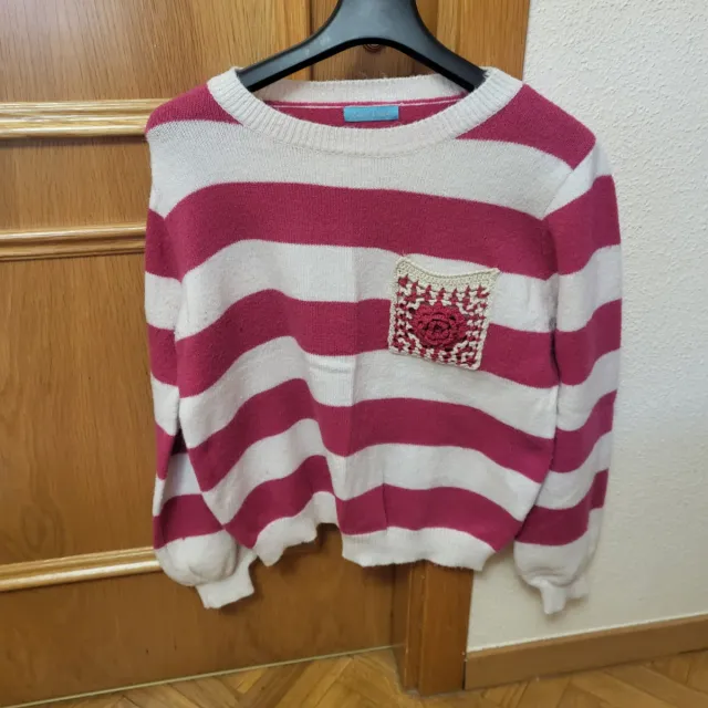 Jersey rayas rosa y blanco talla M