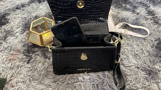 Bolso de mano / fiesta negro y blanco