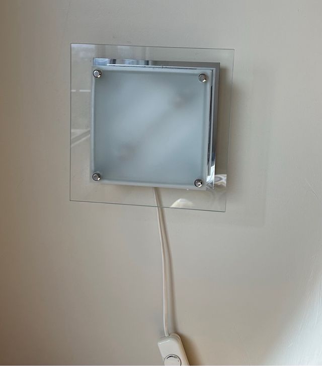 Juego Apliques Pared Cristal y Metal