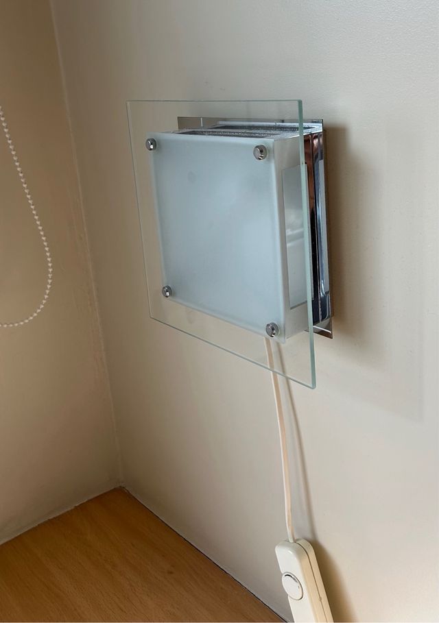 Juego Apliques Pared Cristal y Metal