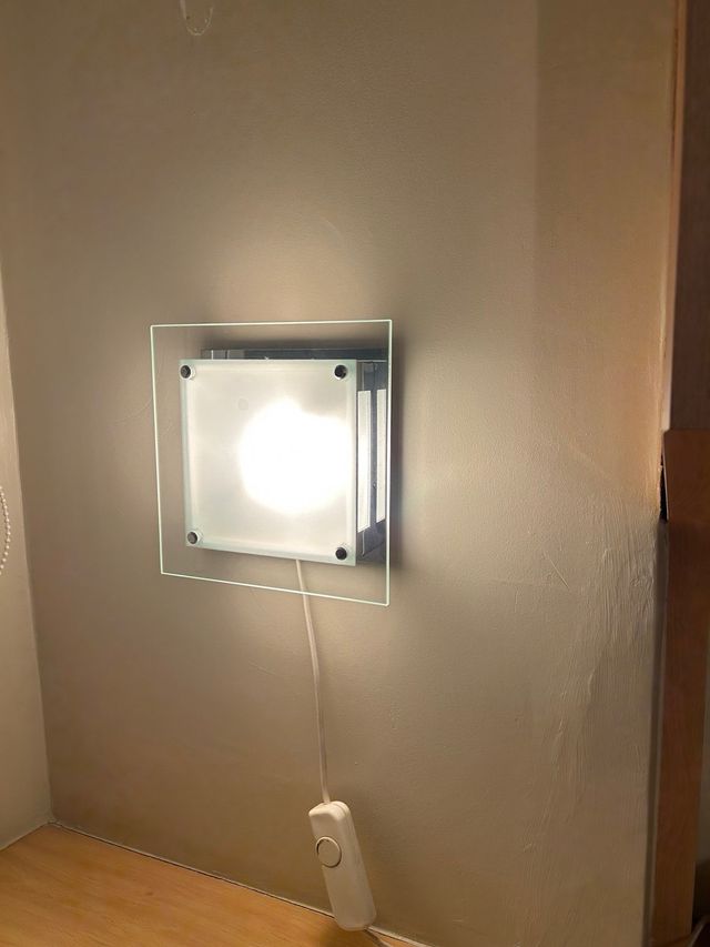 Juego Apliques Pared Cristal y Metal