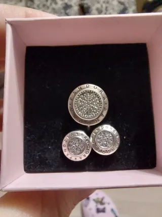 Conjunto Pandora Plata Circonitas anillo y pendien