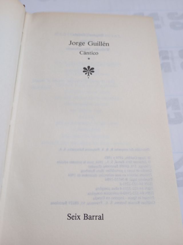 Libro Cántico de Jorge Guillén