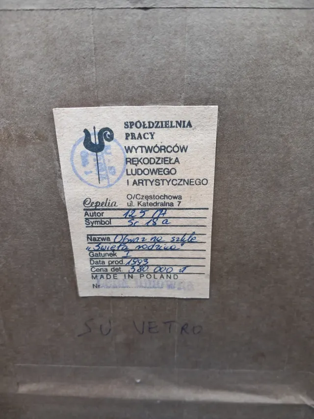 Natività dipinta a mano su vetro