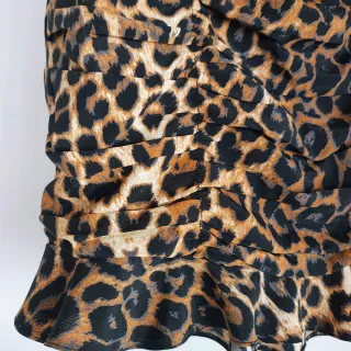 Falda Mini Fruncida Animal Print Leopardo