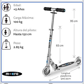 Patinete MICRO plegable con luces LED