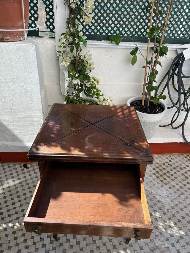 Mesa inglesa de juegos antigua siglo XIX