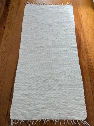 2 tappeti bianchi in cotone