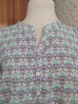Blusa mujer estampada con manga talla 44.