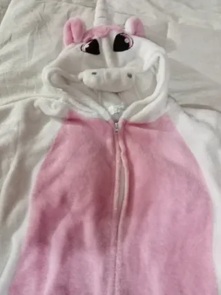 Pigiama intero unicorno bianco e rosa