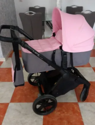 Carro de bebé Janet muun rosa y gris