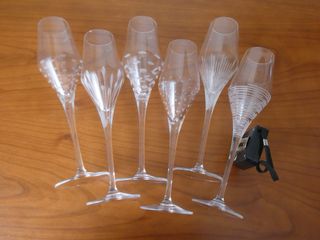 6 copas de  cava de cristal fino