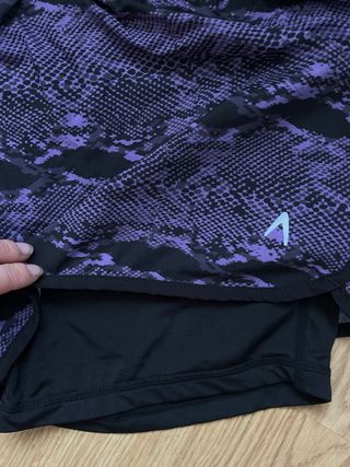 Pantaloncini da corsa viola e neri