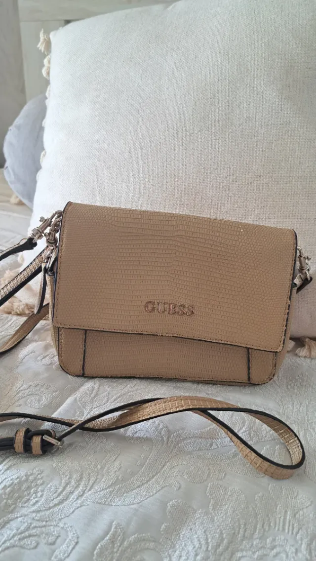 Bolso Guess Beige Piel Serpiente