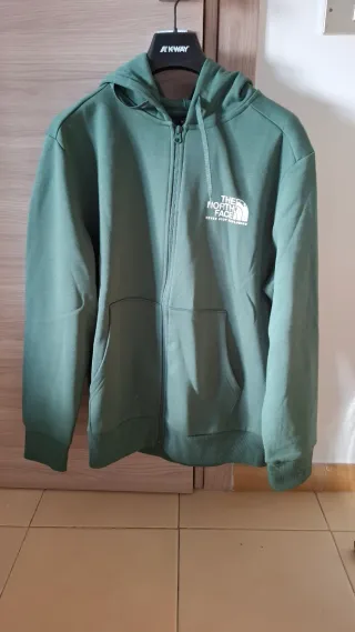 Felpa The North Face con zip verde