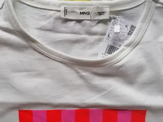 Camise algodon blanca estampada, Mango