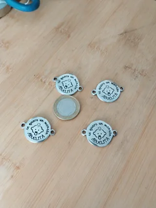 4 Abalorios Zamak Baño Plata Abuelita