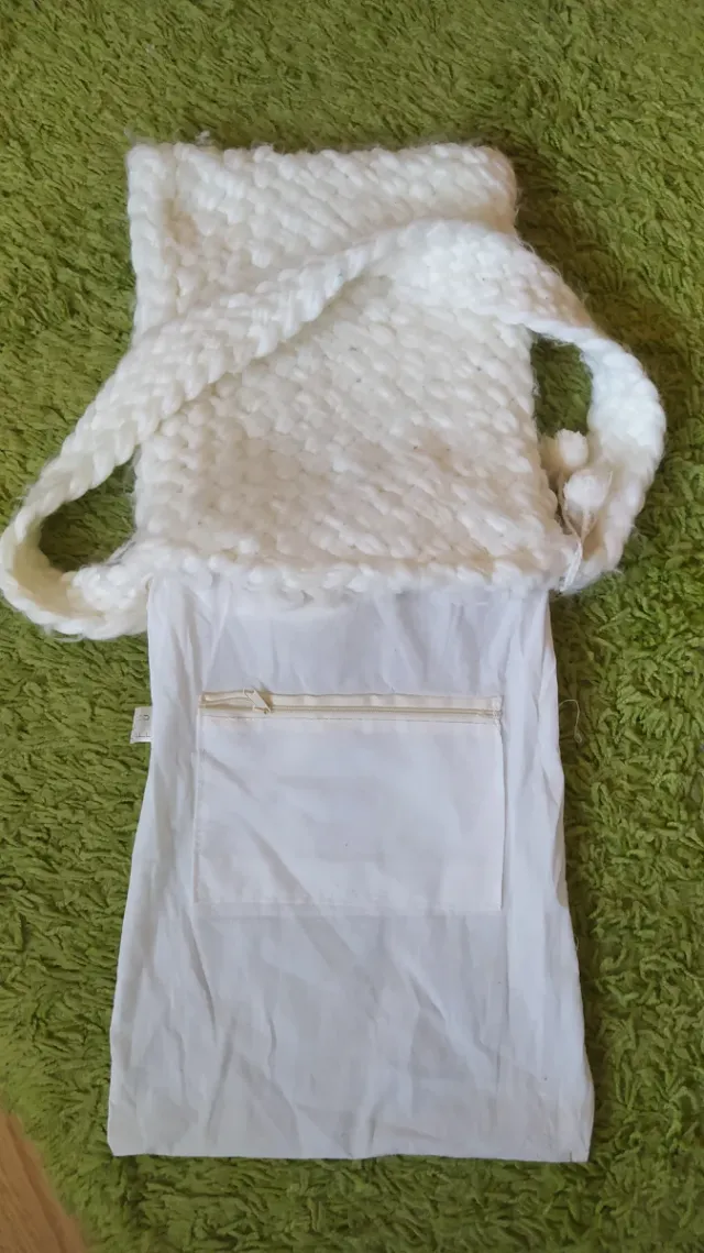 Bolso mujer de lana beige