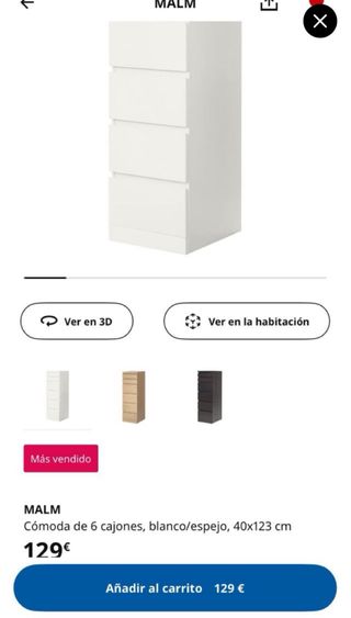 Cajonera Malm Ikea Blanca