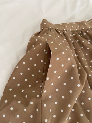 Falda vintage lunares beige