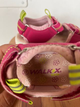 Sandalias WalkX Niña Rosa y Plateadas
