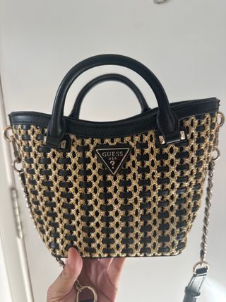 Bolso Guess Beige y Negro Nuevo