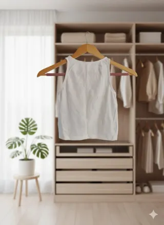 Camiseta blanca sin mangas