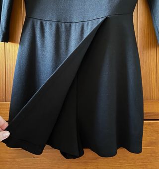 Bershka Vestido/pantalón negro semimanga